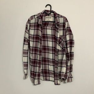 Garage boyfriend fit plaid shirt